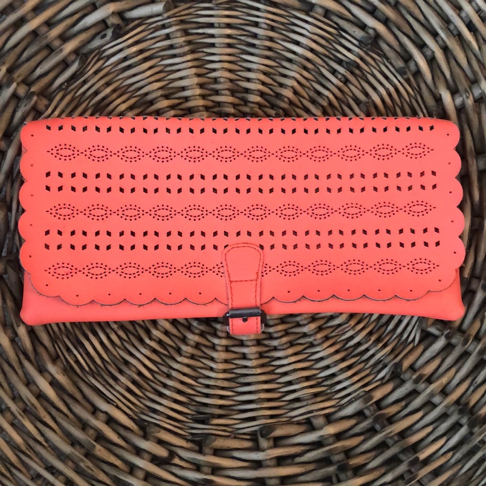 Bright coral American Eagle clutch